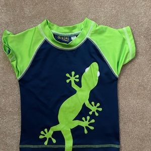 Swim shirt blue and green boys size 3T